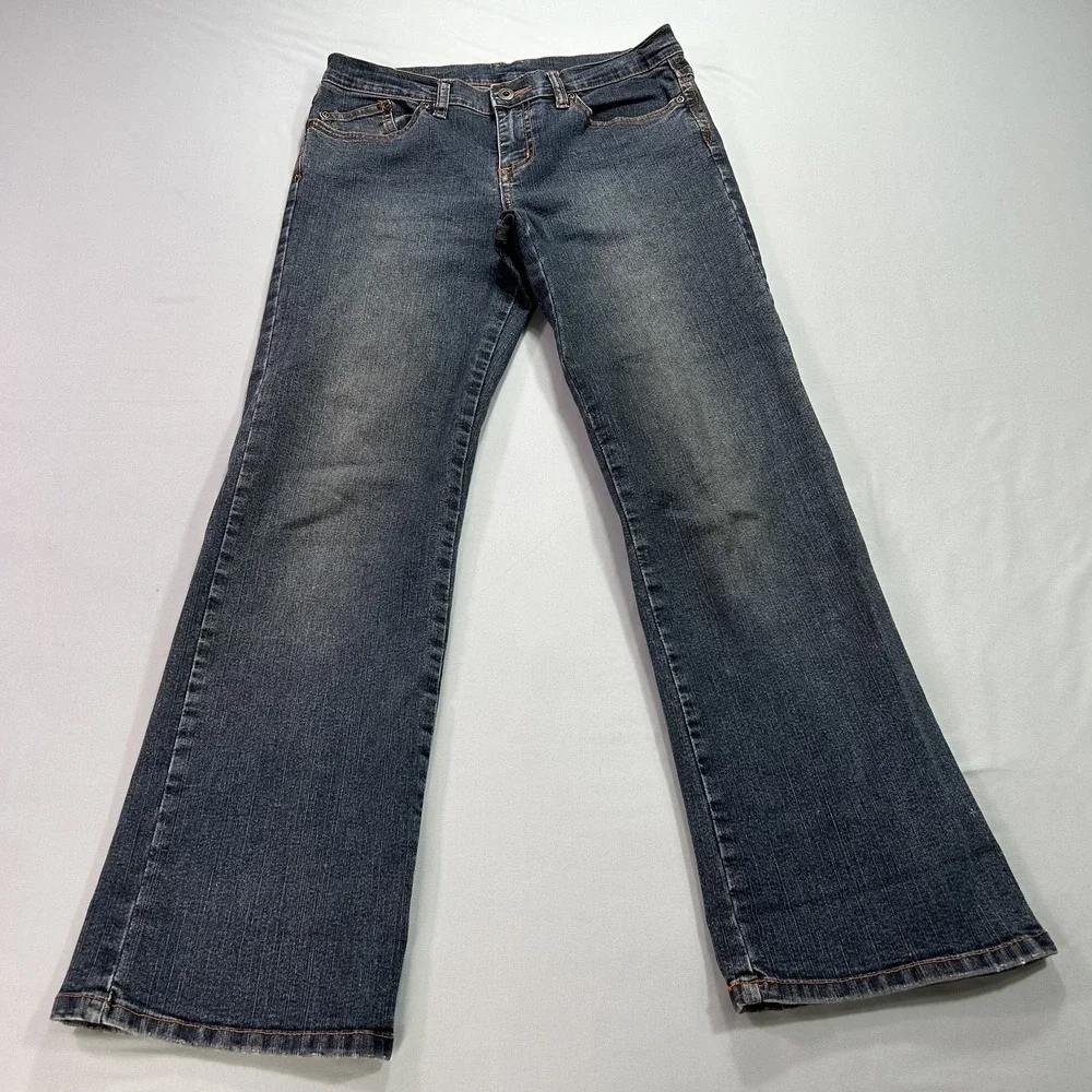 Prana‎ Jeans Womens Medium Blue Flare Bootcut W4TRIX Stretch Denim Classic Pants